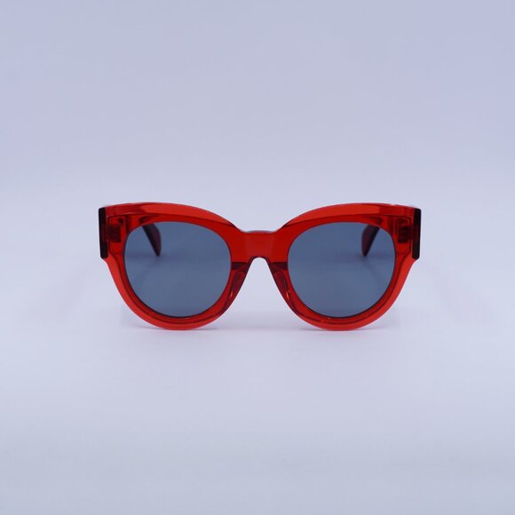 🕶️ New Celine CL40008F 66V Sunglasses - Red Frame, Blue Lenses - Picture 3 of 10